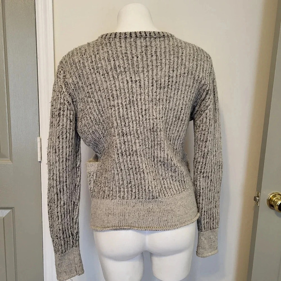 IRO Wool Ribbed Chunky Knit Heather Gray Cutout Magic Sweater(S) - Picture 7 of 11